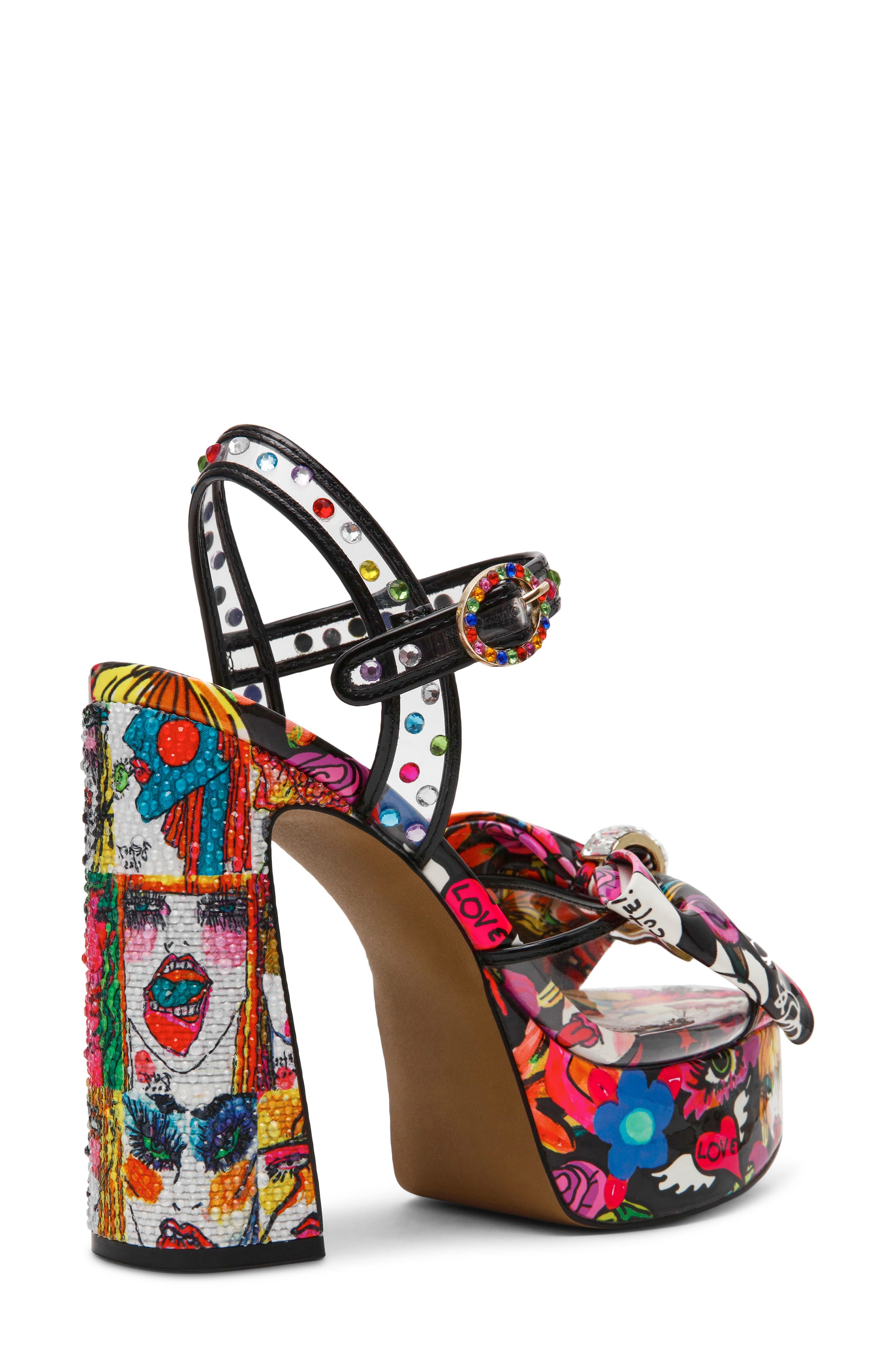 Betsey Johnson Shelley Platform Sandal, Alternate, color, Bright Multi