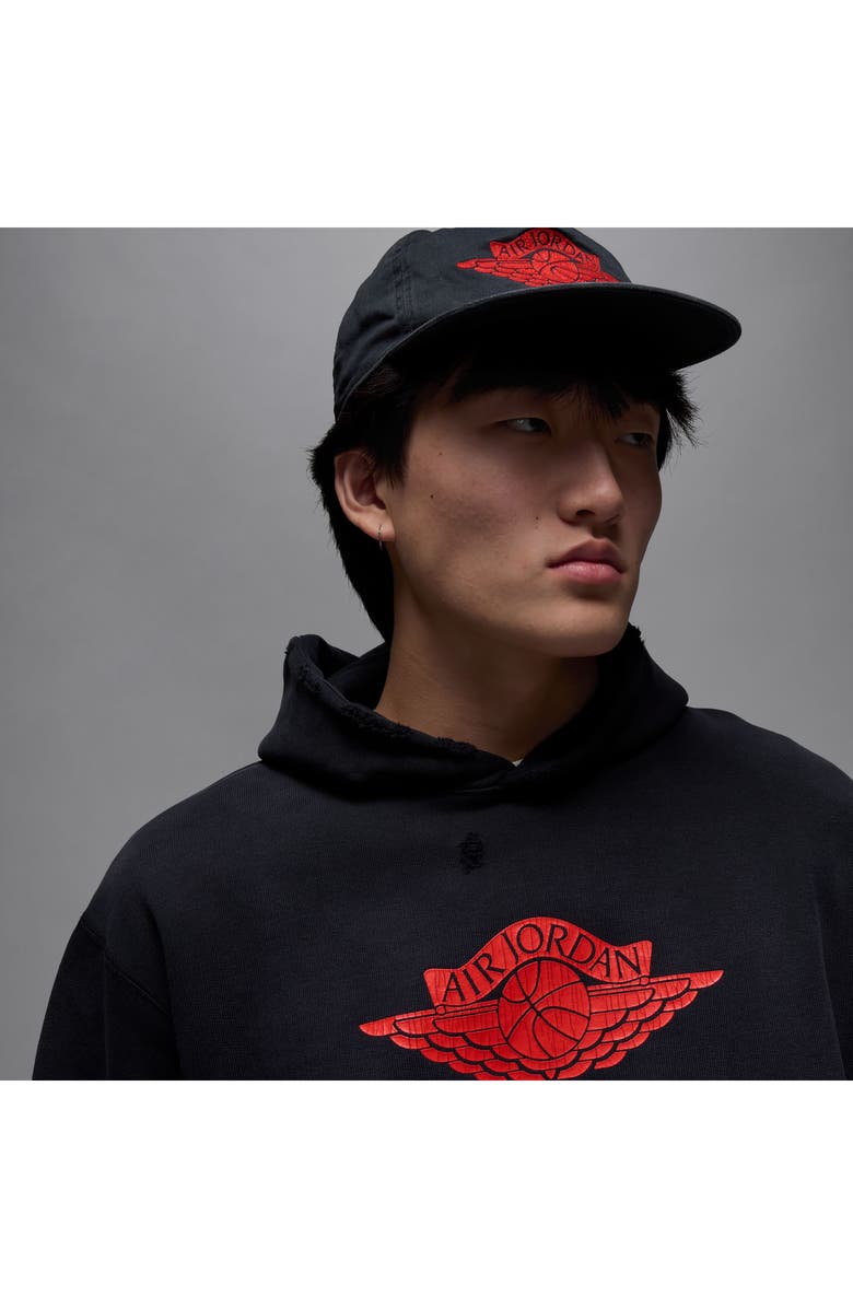 Jordan Rare Air Oversize Distressed Pullover Hoodie, Alternate, color, 