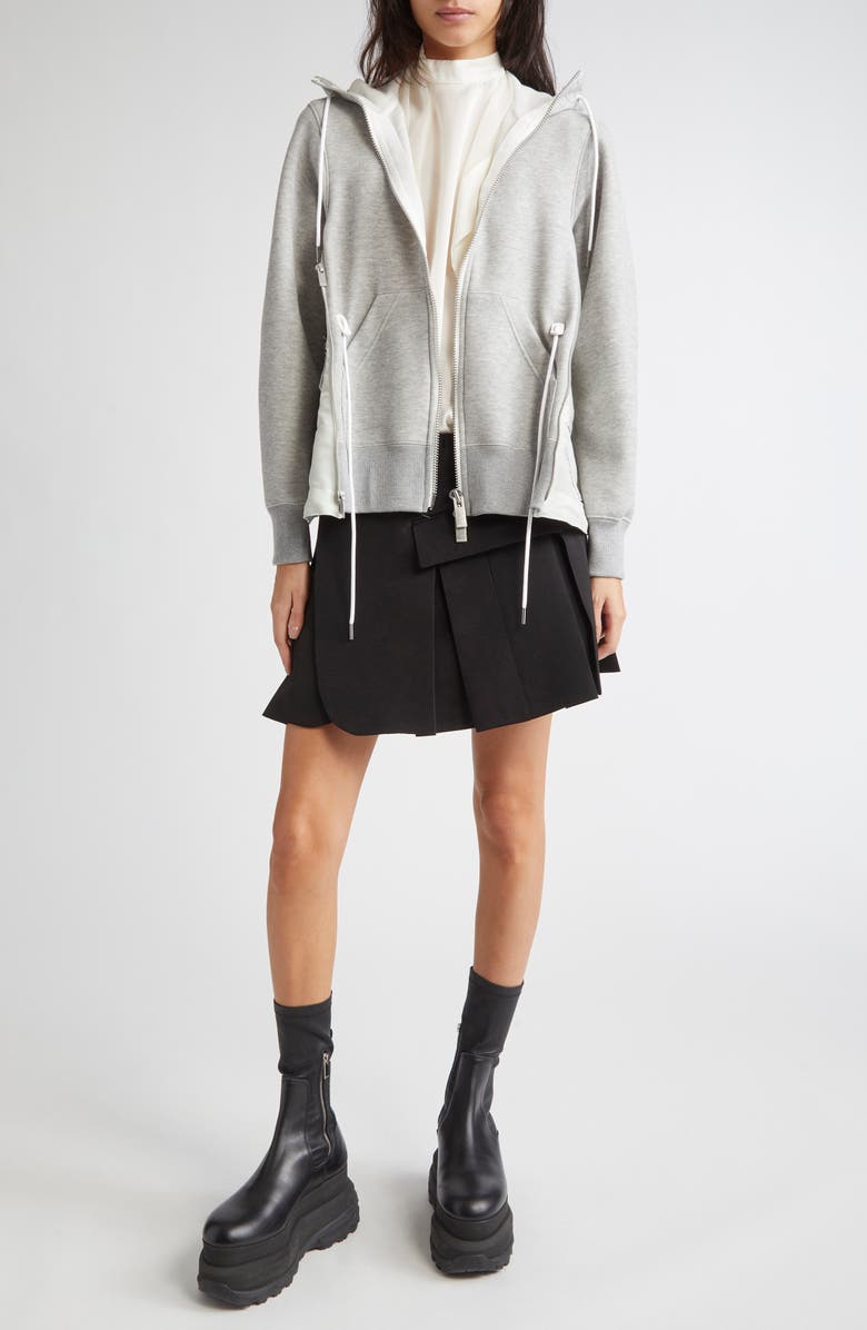 Sacai Silk & Cotton Double Face Skort, Alternate, color, 