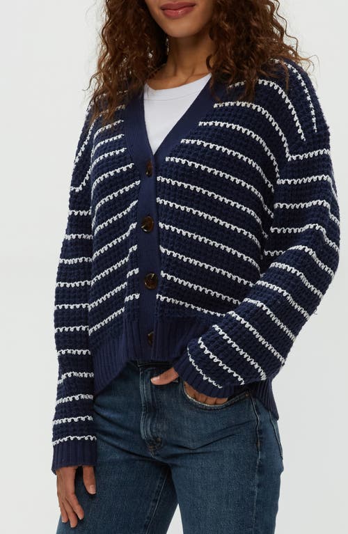 Michael Stars Dodi Striped Cardigan In Nocturnal