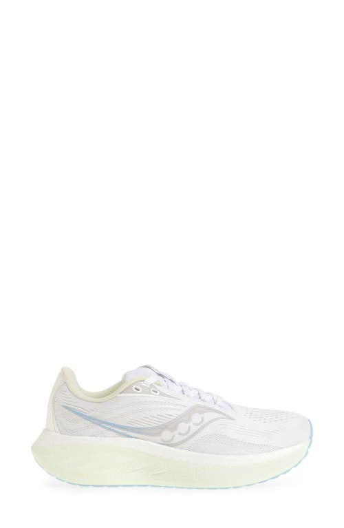 Saucony Ride 18 Running Shoe In White/lett