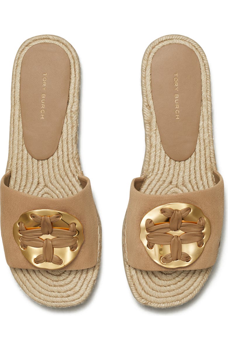 Tory Burch Woven Double T Espadrille Slide Sandal, Alternate, color,