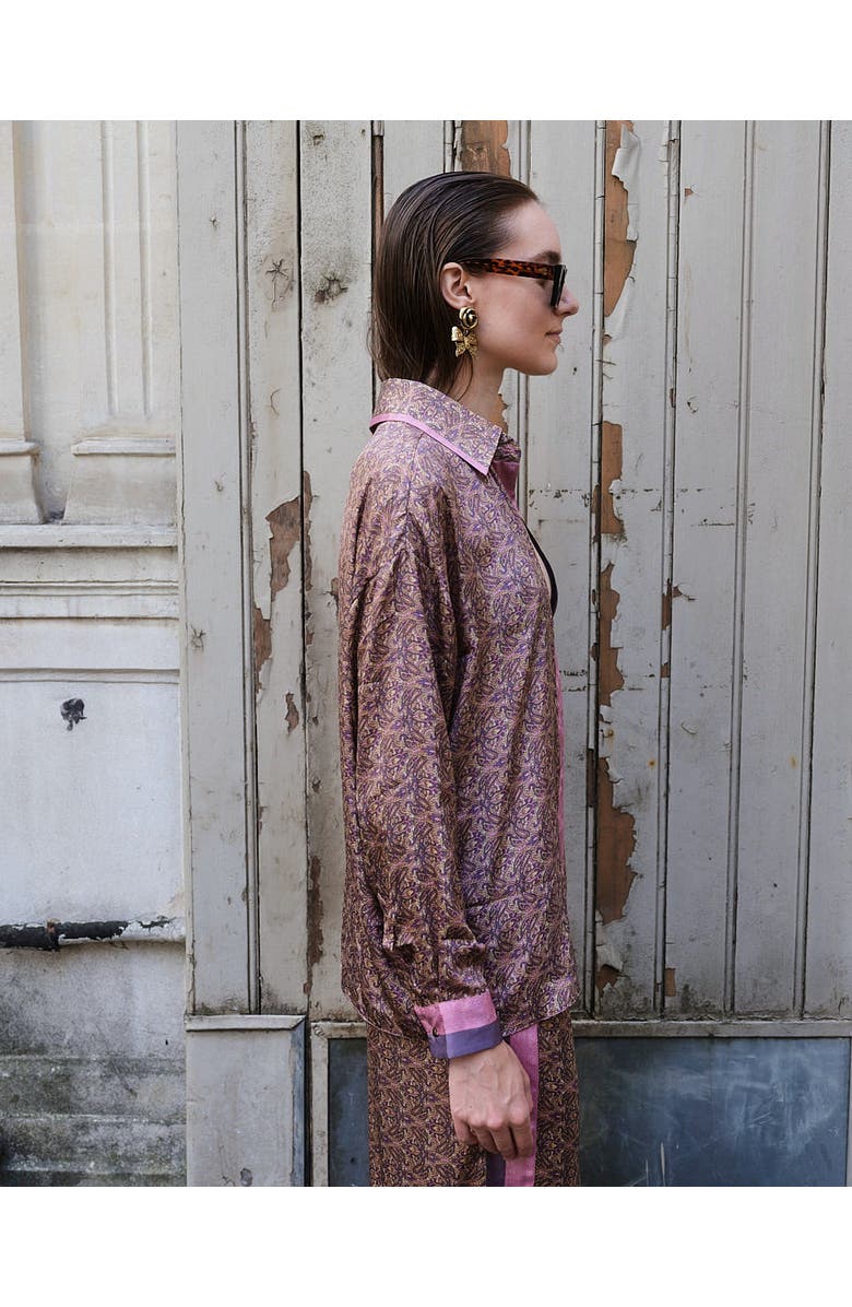 Monzlapur Paisley Motif Long Sleeve Shirt, Alternate, color, Lilac