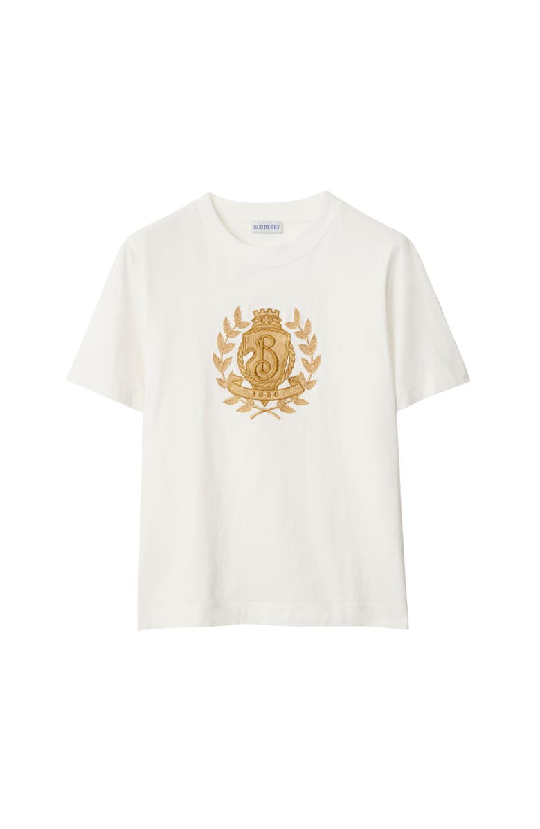 Burberry B Crest Cotton T-shirt, Alternate, color, Chalk