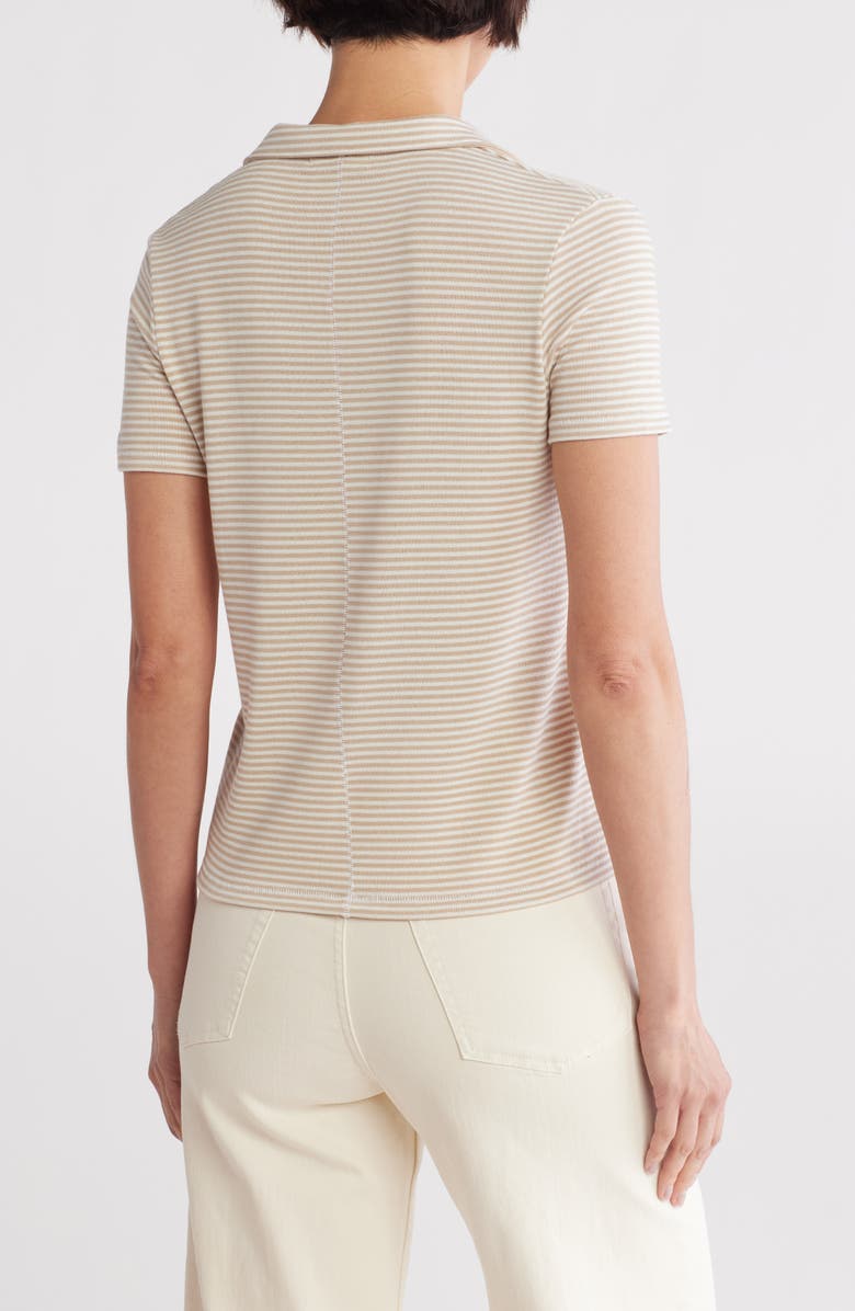 rag & bone Lea Modal Blend Polo, Alternate, color, Beige/ White Multi