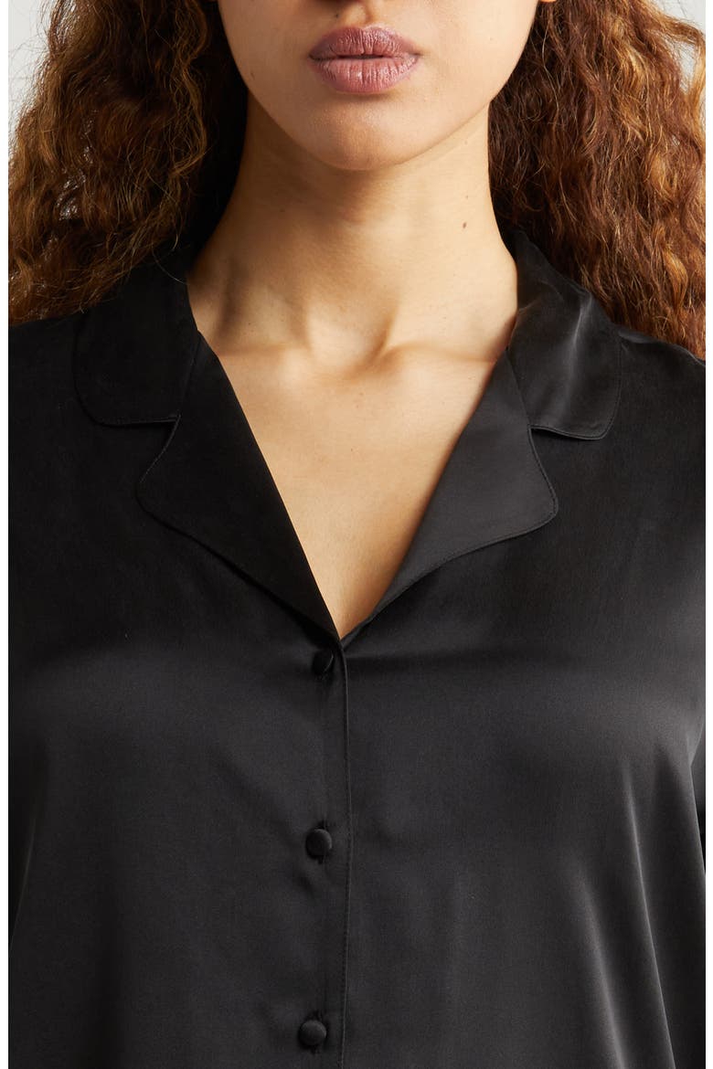 Washable Matte Silk Pajamas, Alternate, color, BLACK