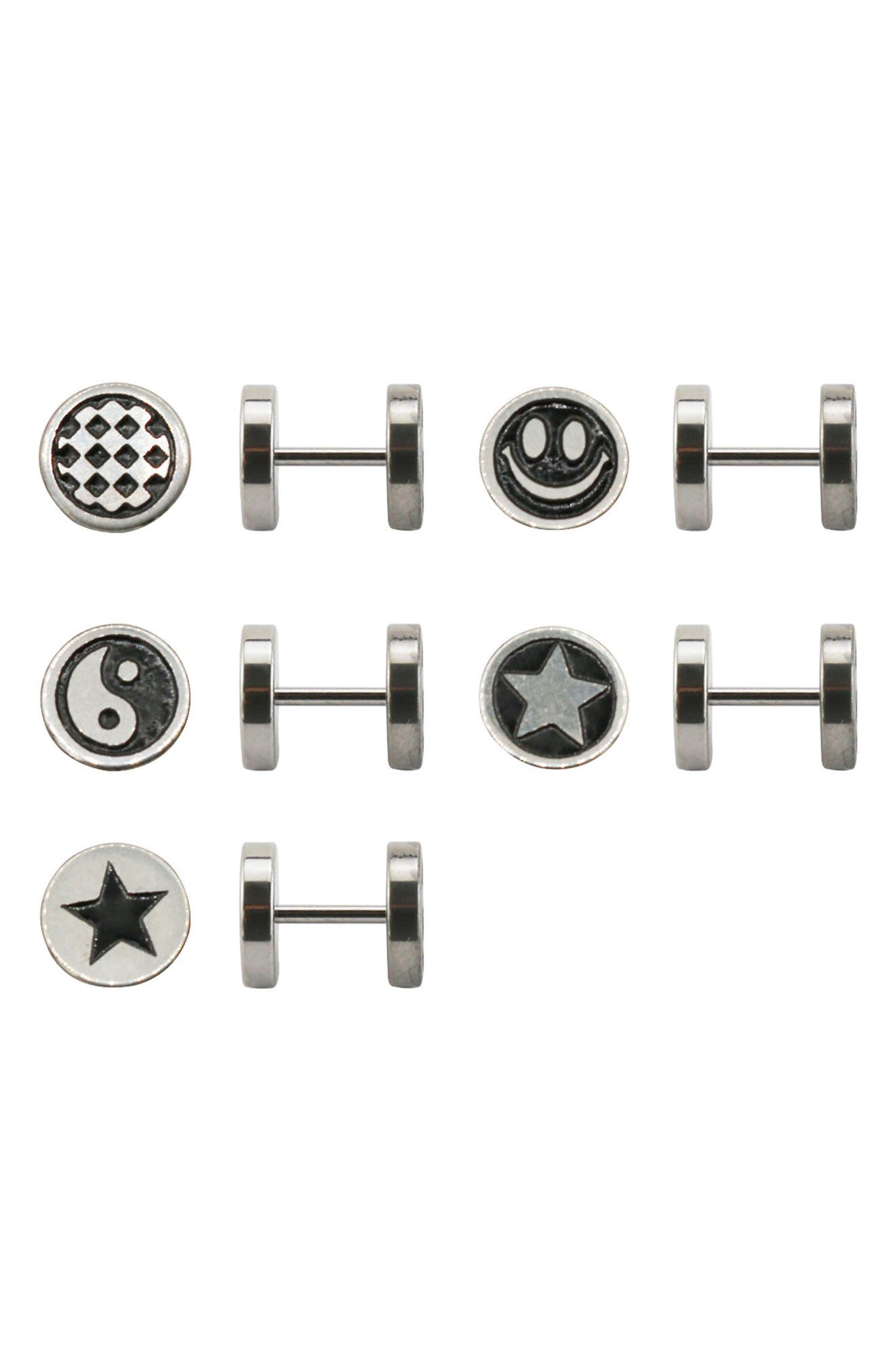 REBL Set of 5 Stud Earrings