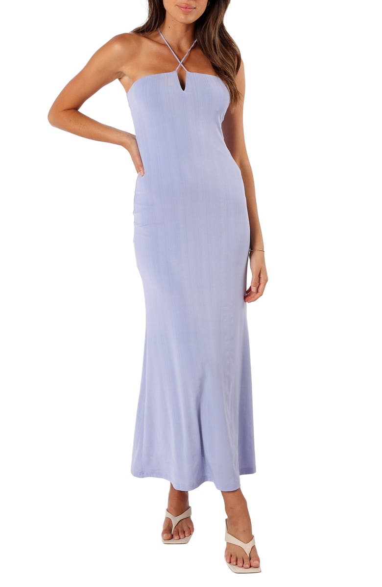 Petal & Pup Declan Halter Maxi Dress, Main, color, Blue