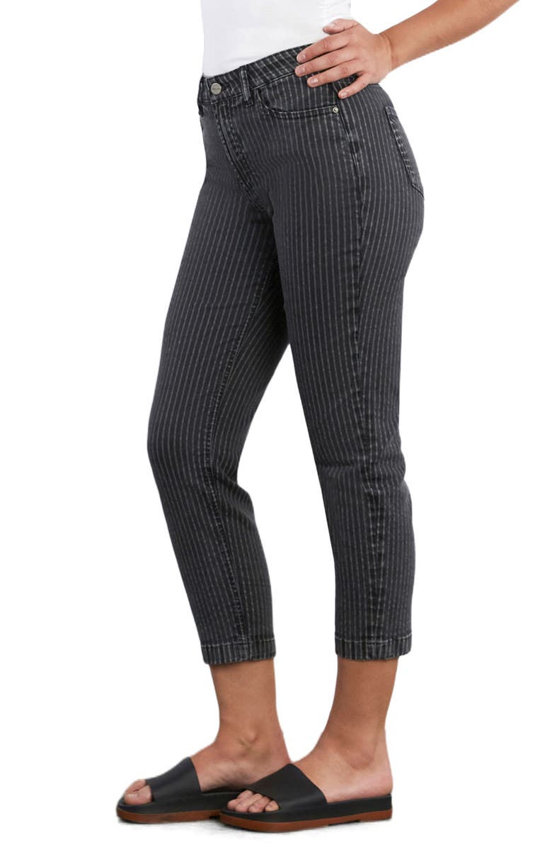 HINT OF BLU High Waist Slim Straight Leg Jeans, Alternate, color, Dark Grey Rr Stripe