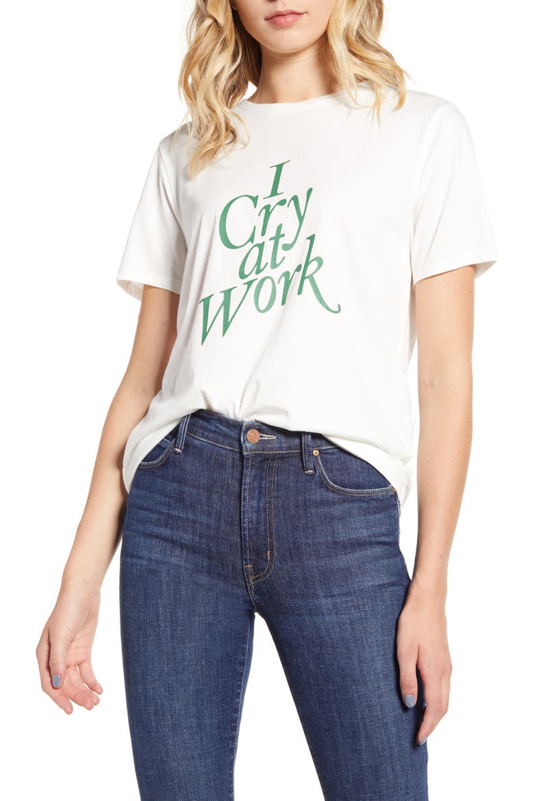 I Cry at Work Tee, Main, color, IVORY