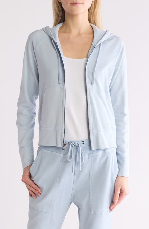 French Terry Crop Zip Hoodie