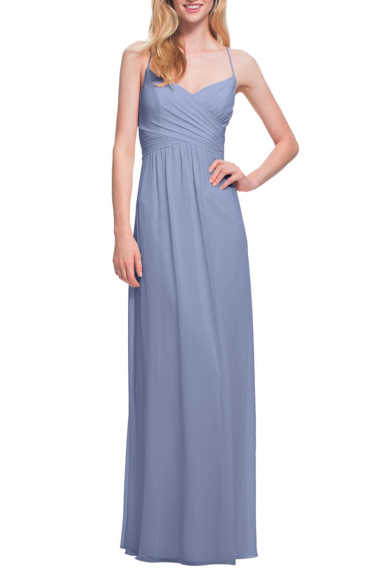 Surplice Neck Chiffon Gown, Main, color, SLATE