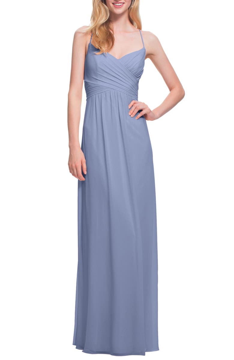 #Levkoff Surplice Neck Chiffon Gown, Main, color,