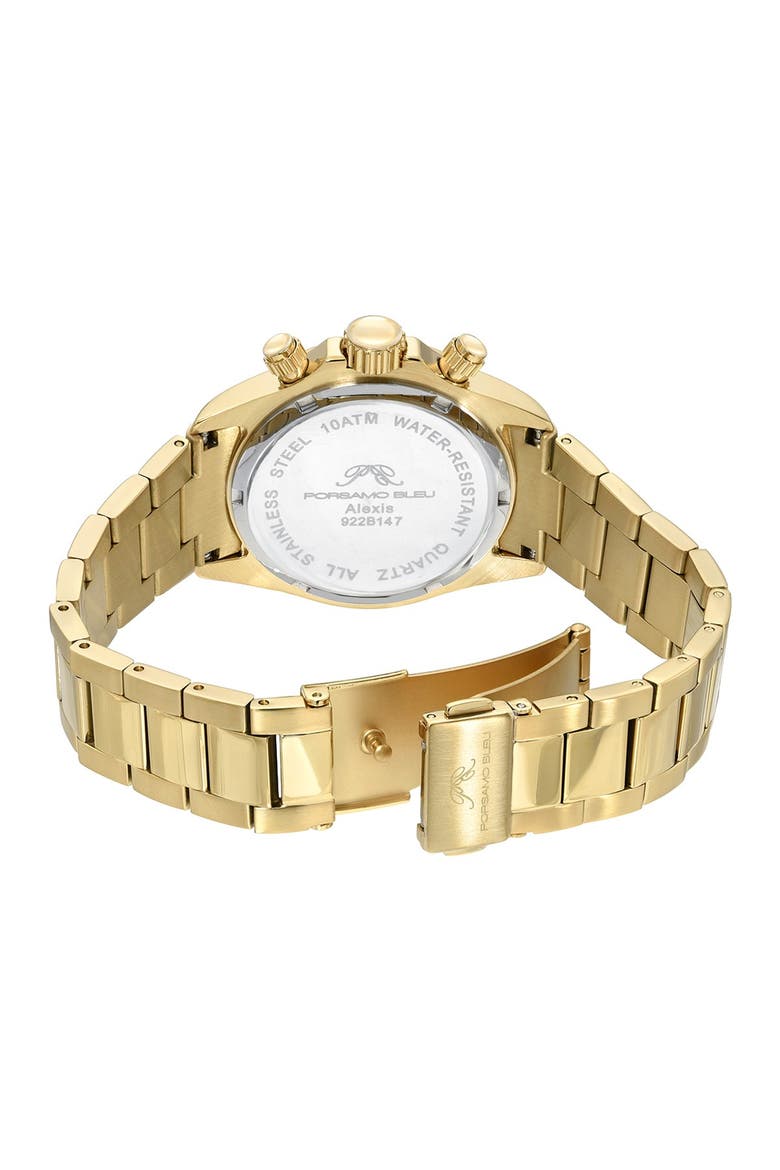 Alexis Multi-Function Bracelet Watch, 37mm, Alternate, color, GOLD-BLUE