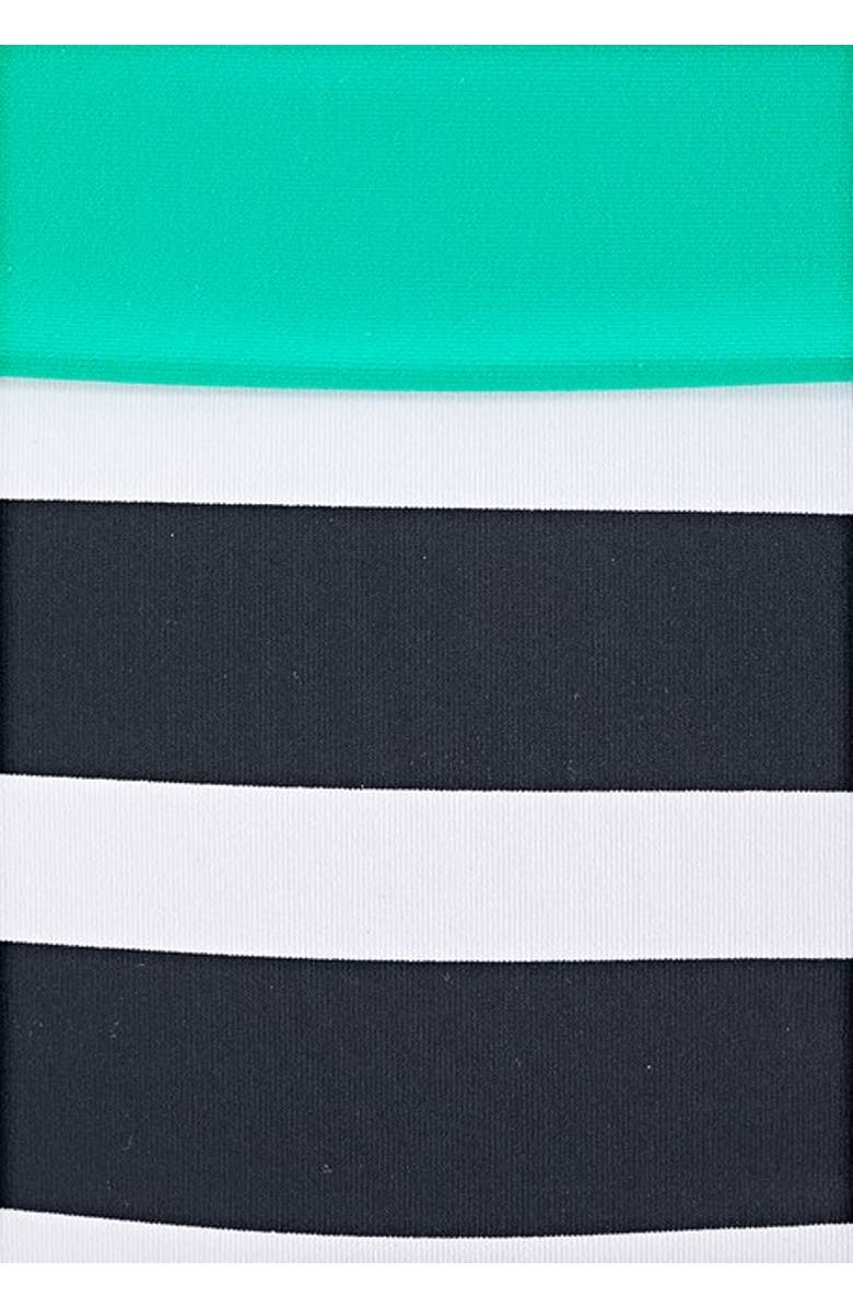 LASCANA Striped Push Up Bikini Top Size 34C, Alternate, color, Black & Mint