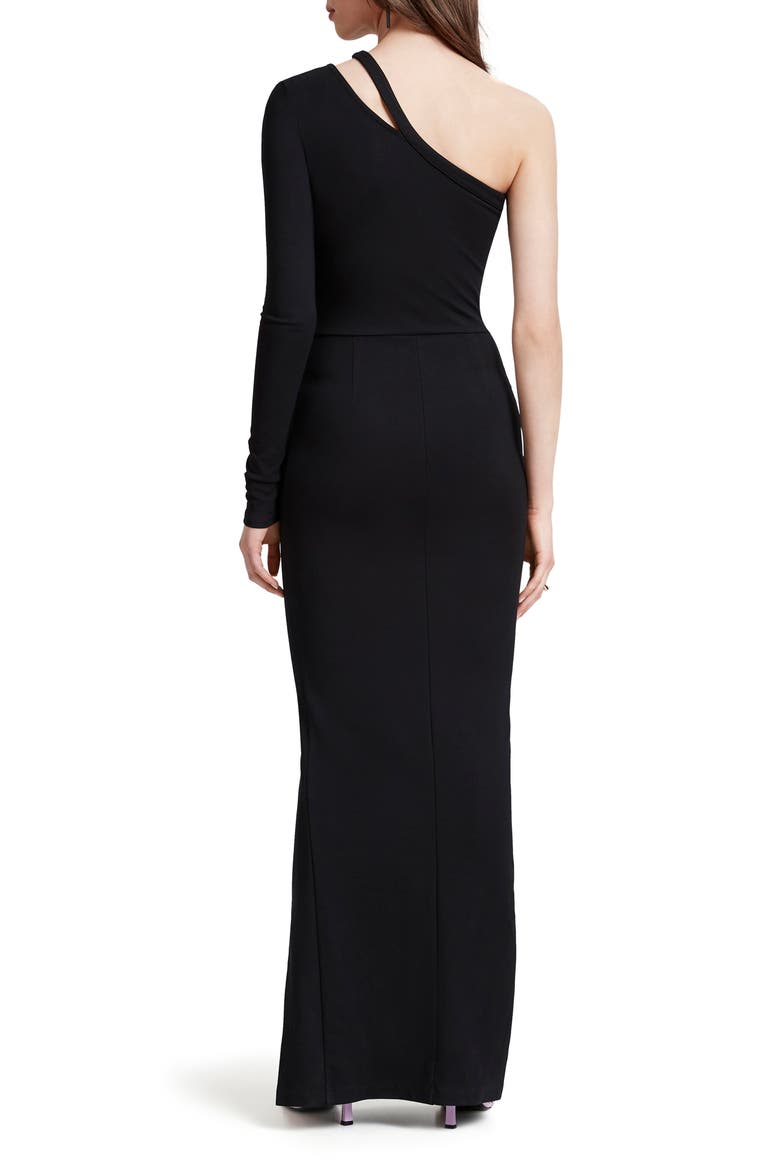 Lydia One-Shoulder Gown, Alternate, color, BLACK