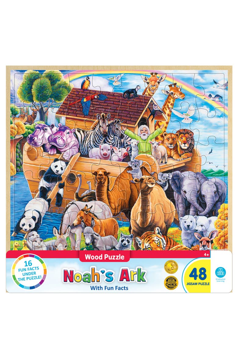 Noah's Ark 48 Piece Wood Jigsaw Puzzle, Main, color, Multicolor