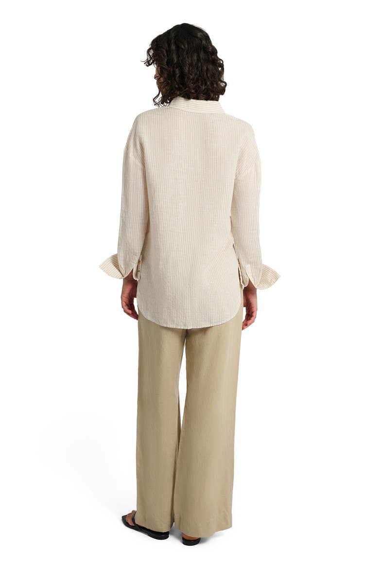Air Linen Pleated Trouser, Alternate, color, JUTE