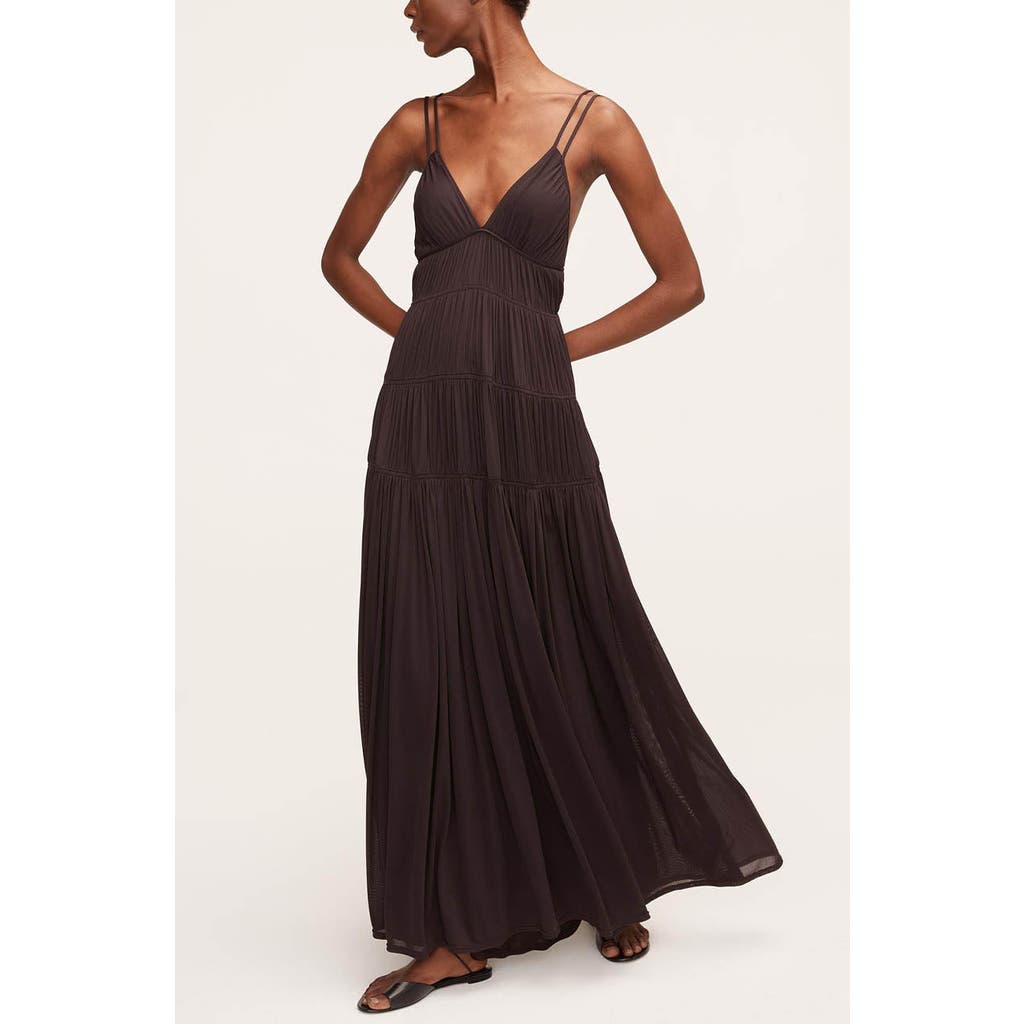 REBECCA TAYLOR REBECCA TAYLOR RUCHED MESH MAXI DRESS
