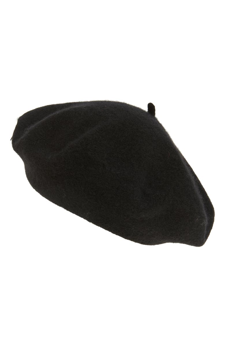 Nordstrom Wool & Cashmere Beret, Main, color, Black