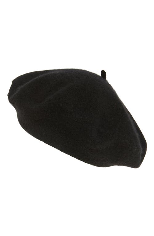 Nordstrom Wool Blend Beret In Black