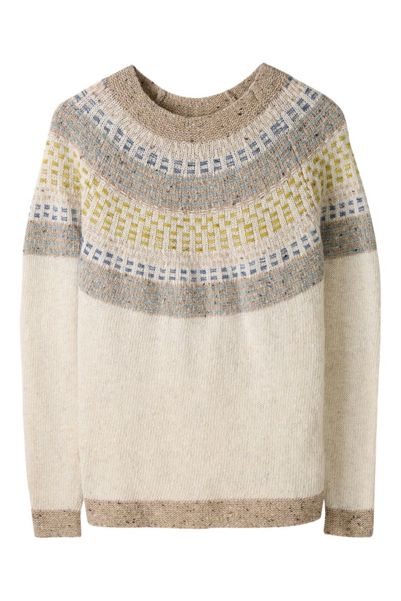 Float Stitch Yoke Donegal Sweater, Alternate, color, ECRU