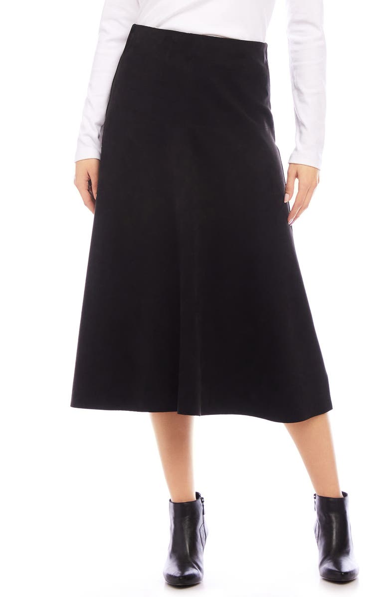 Karen Kane Faux Suede Midi Skirt, Main, color, 