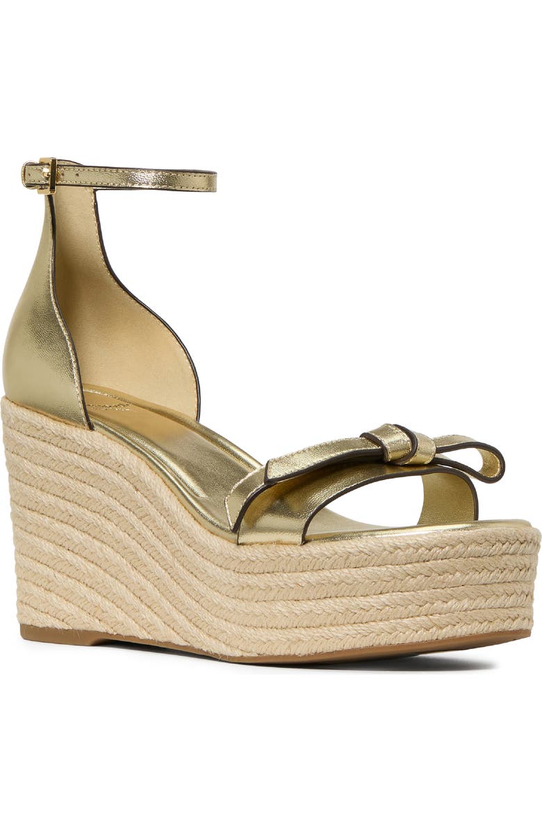 Kate Spade New York loop metallic espadrille wedge, Main, color, Pale Gold