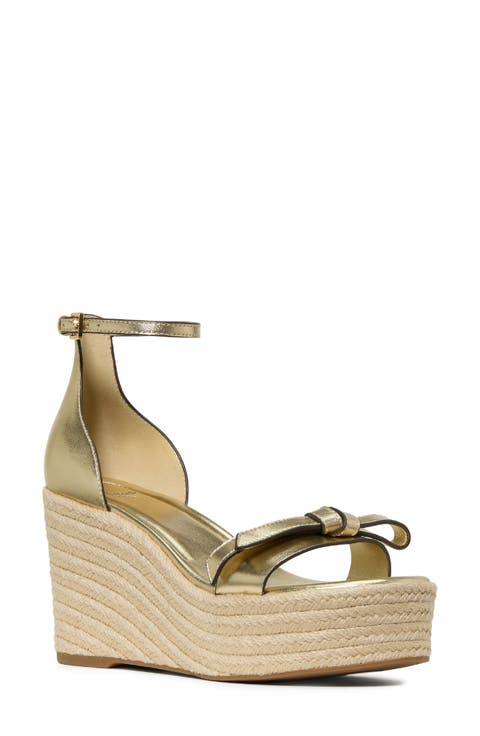 loop metallic espadrille wedge (Women)