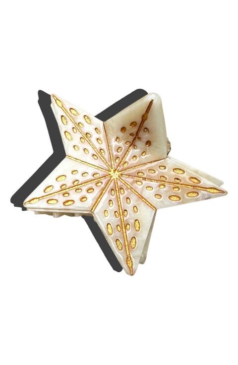 Hand Painted Mini Celestial Star Claw Clip