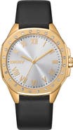 DKNY Three Hand Quartz Leather Strap Watch, 36mm