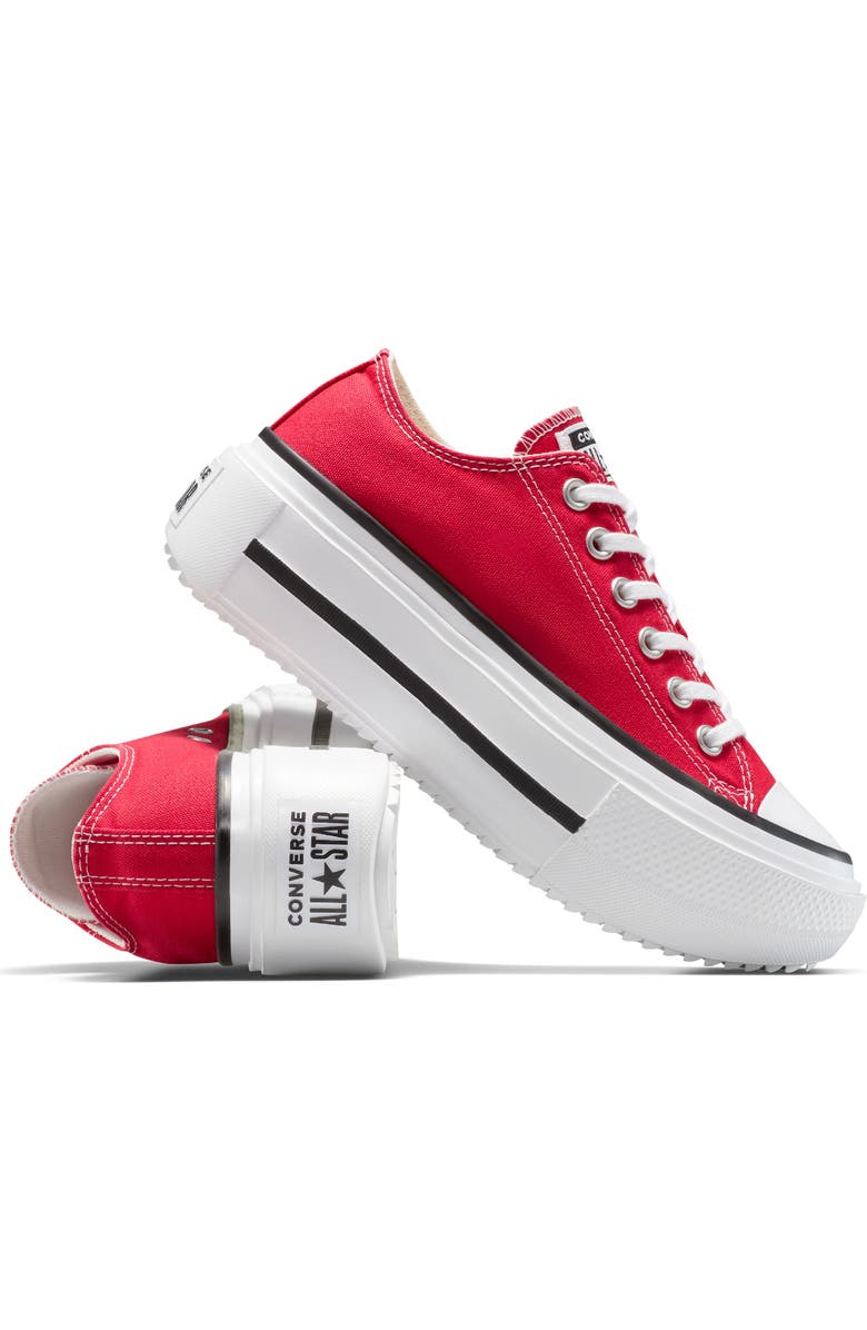 Converse Gender Inclusive Chuck Taylor All Star Lift Double Stack Low Top Platform Sneaker, Alternate, color, Red/ Black/ White