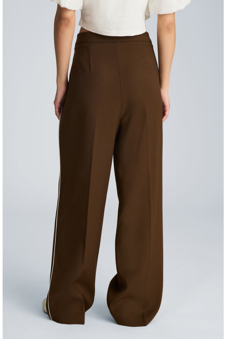 Side Stripe Wide Leg Pants, Alternate, color, BRUNETTE/ PURE WHITE
