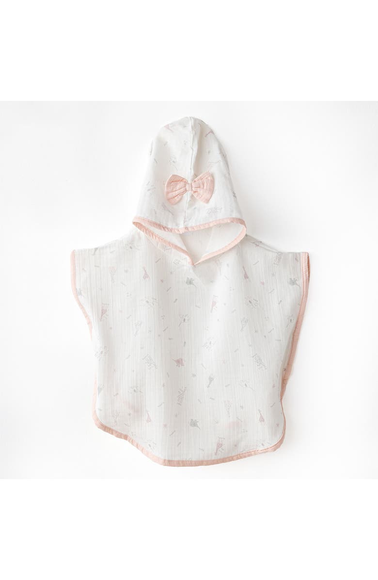 Andy Wawa Love Family Muslin Bow Pancho, Main, color, White