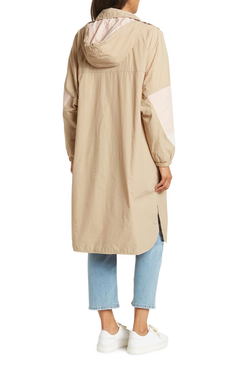 Noize Philomena Water-Resistant Windbreaker Long Jacket, Alternate, color,