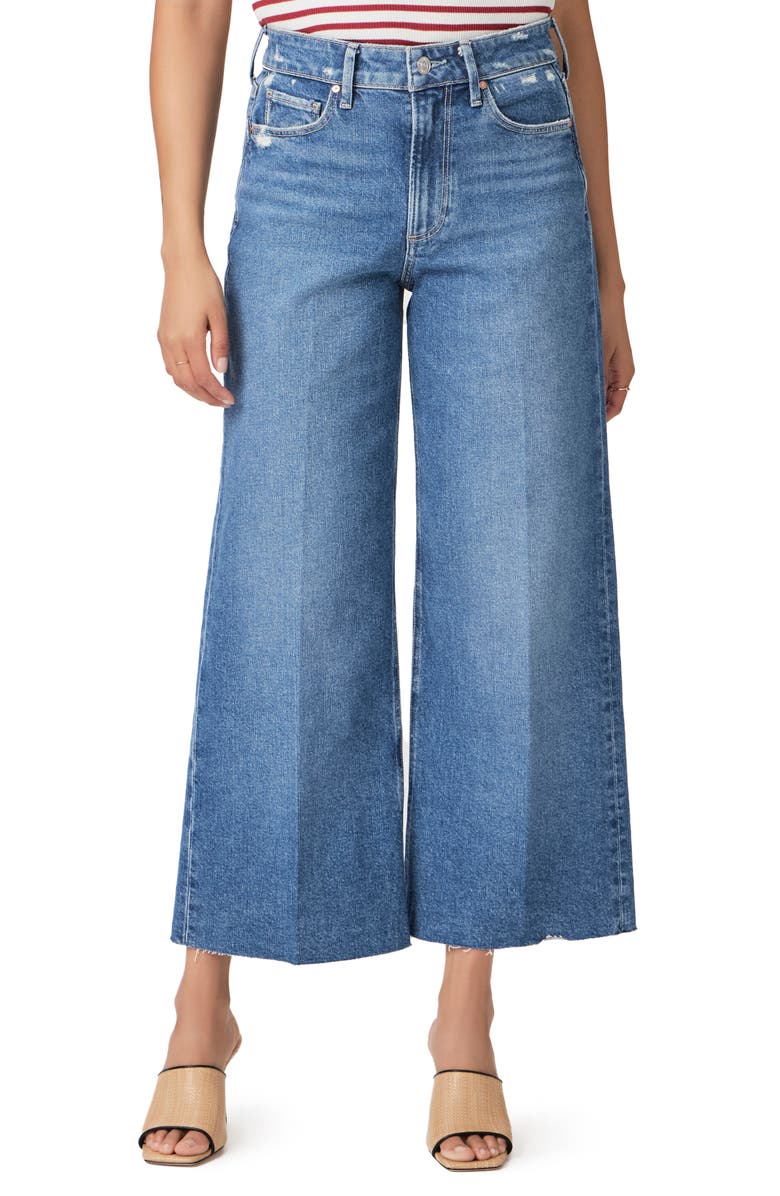 PAIGE Anessa Raw Hem Wide Leg Jeans, Main, color,