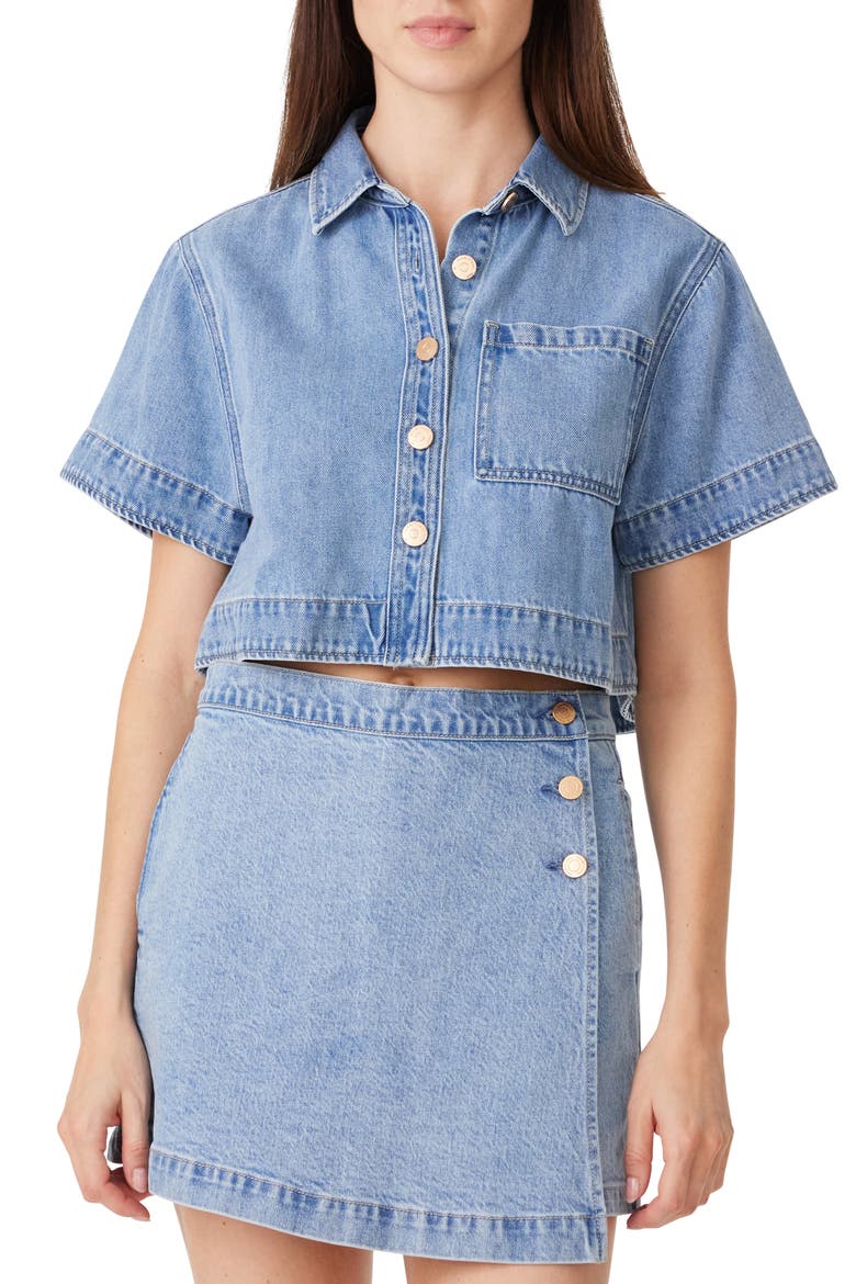 Crop Denim Shirt, Main, color, SPLASH