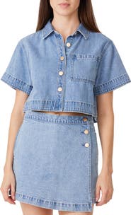 Habitual Crop Denim Shirt