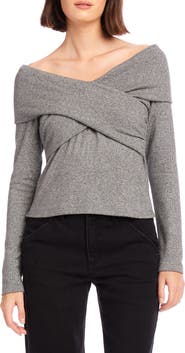 FIFTEEN TWENTY Lana Metallic Crossover Top