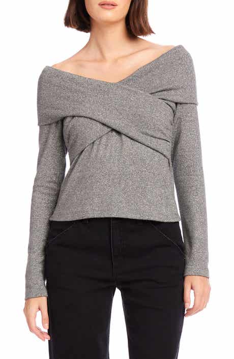 Lana Metallic Crossover Top