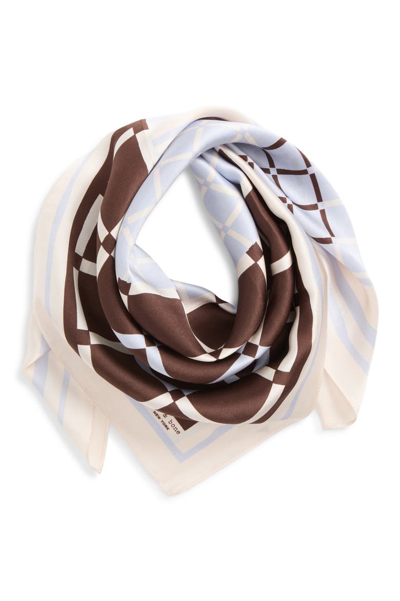Pop Geo Silk Scarf, Main, color, MOCHG
