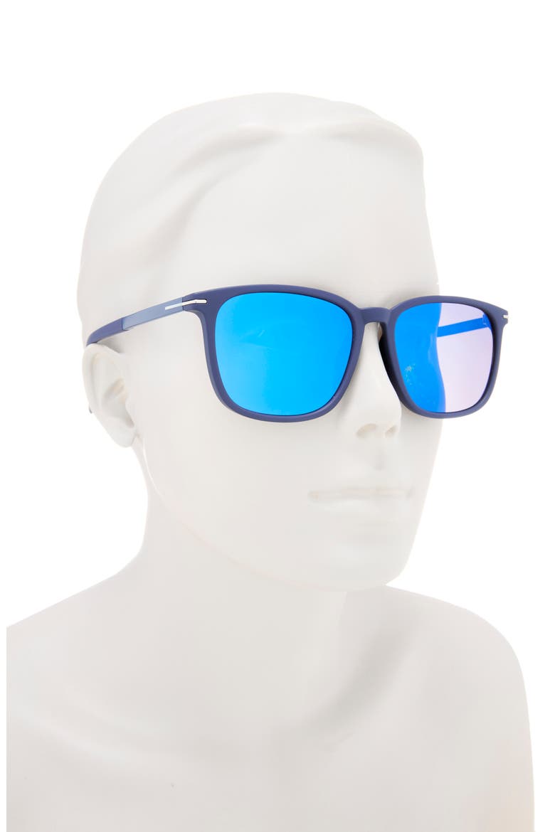 129mm Square Tip Sunglasses, Alternate, color, BLUE