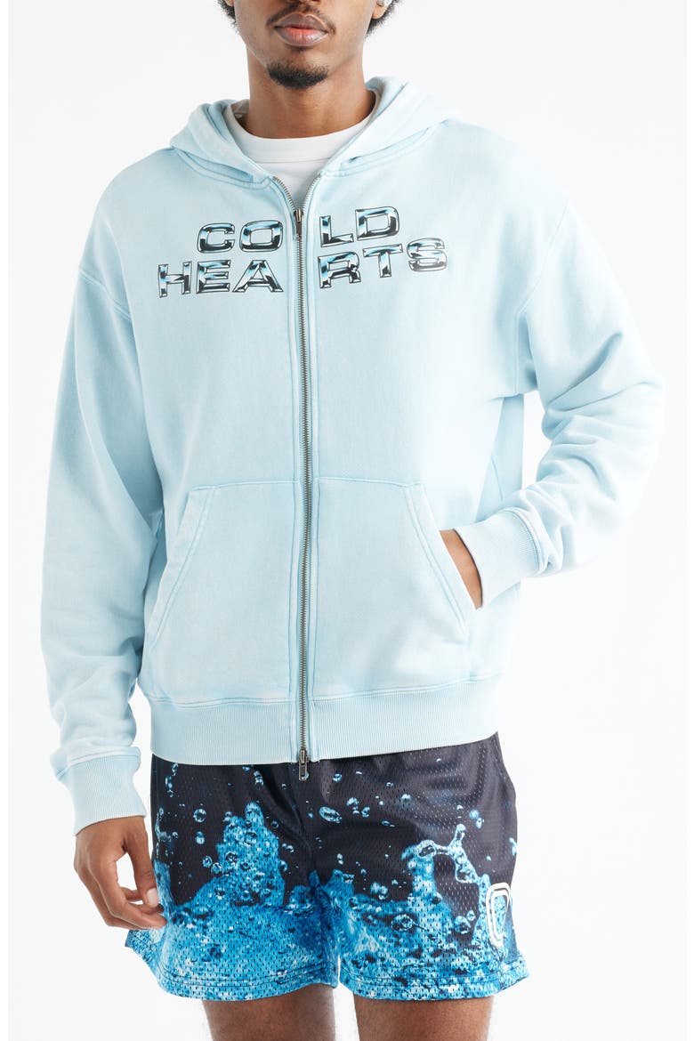 Cold Hearts Badge Zip Hoodie, Alternate, color, BLUE