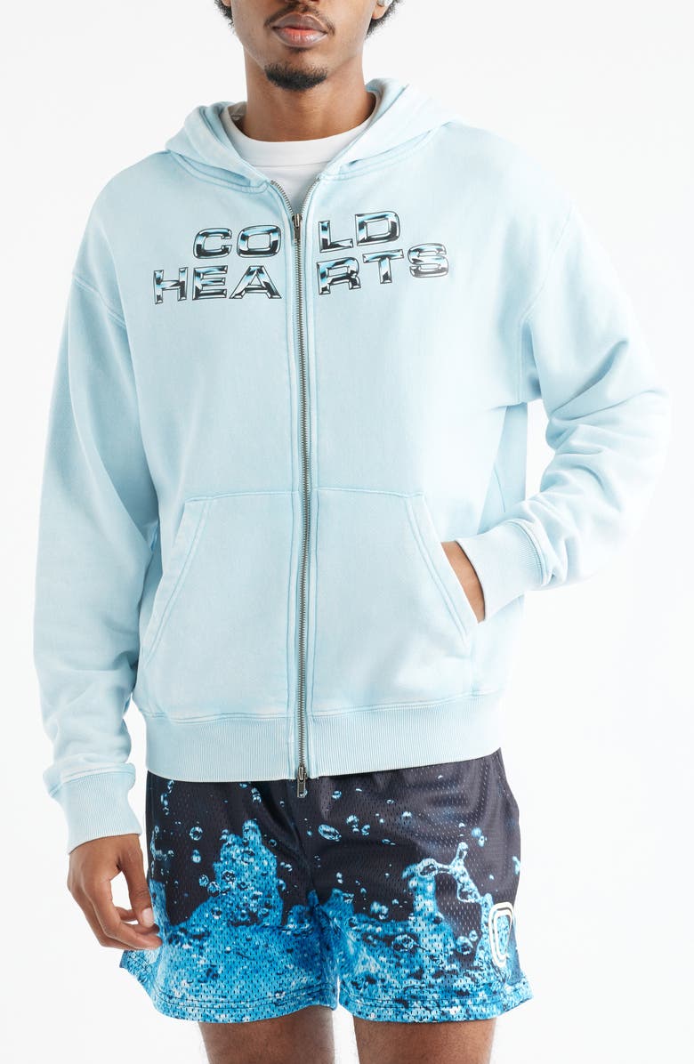 OVERTIME Cold Hearts Badge Zip Hoodie, Alternate, color, Blue