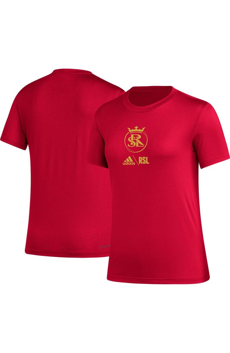 adidas Women's adidas Red Real Salt Lake AEROREADY Club Icon T-Shirt, Main, color, Red