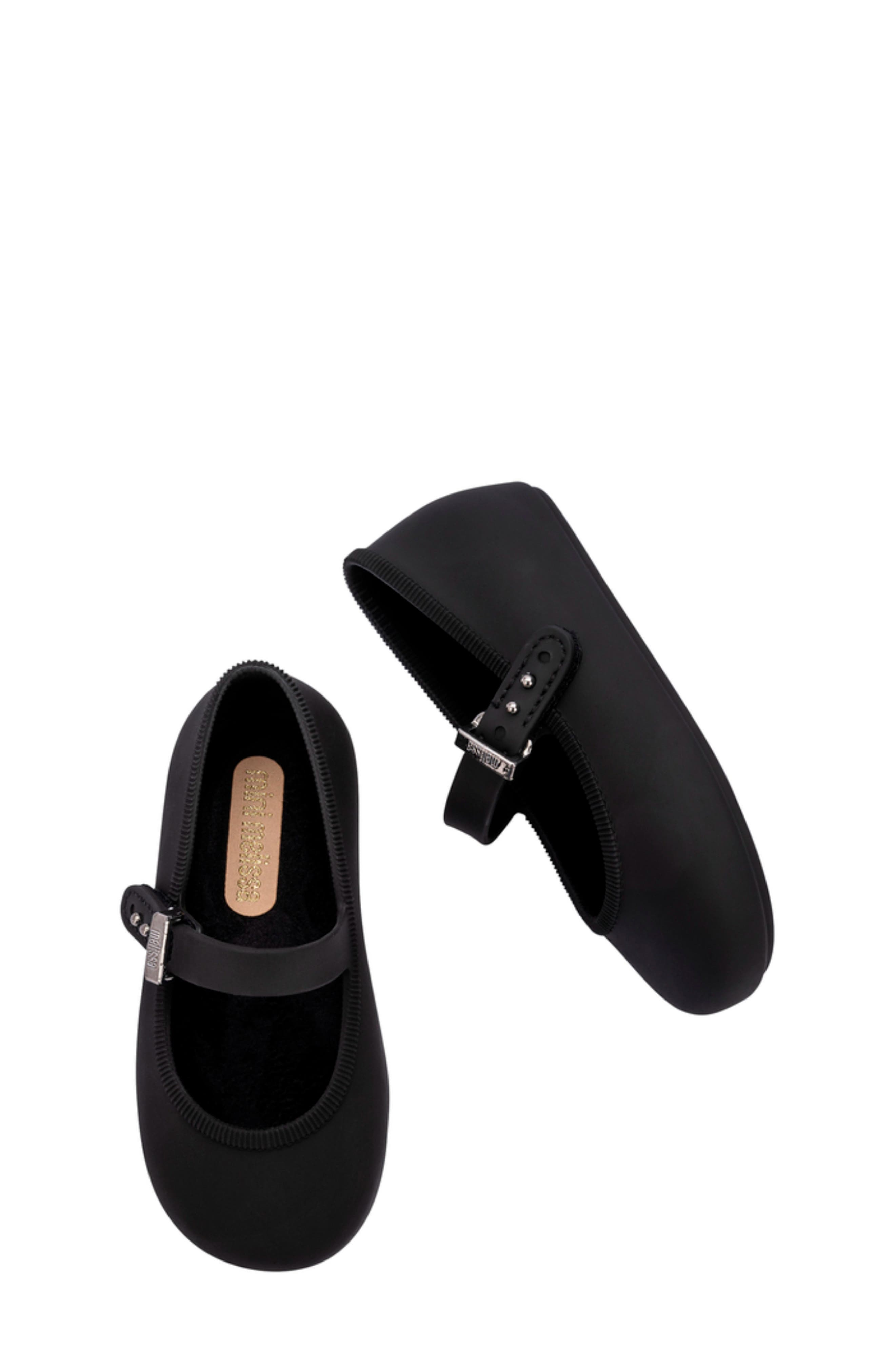 Mini Melissa Kids' Soft Ballerina Baby Mary Jane Flat, Alternate, color, Black