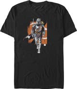 Star Wars: The Mandalorian and Grogu Men's Artistic Mando And The Child Pose Short Sleeve Graphic T-Shirt