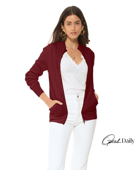 Pure Cashmere Double Slider Slider Zip Cardigan