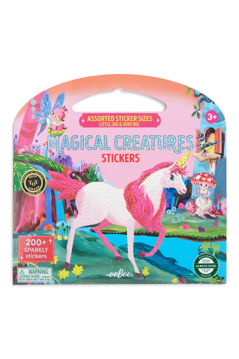Sparkly Magical Creatures Sticker Pack, Main, color, NO COLOR