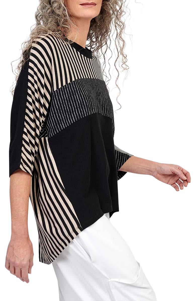 Alembika Jersey stripes patchwork crew neck tee, Alternate, color, 